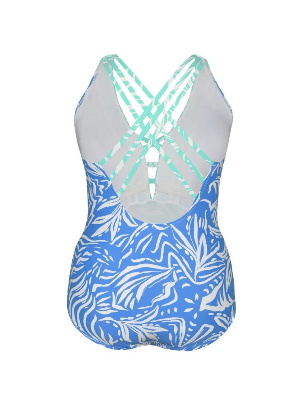 🆕LA BLANCA Beachside Bay Cross Back One Piece Tummy Control Swimsuit Blue 4 - Picture 4 of 7